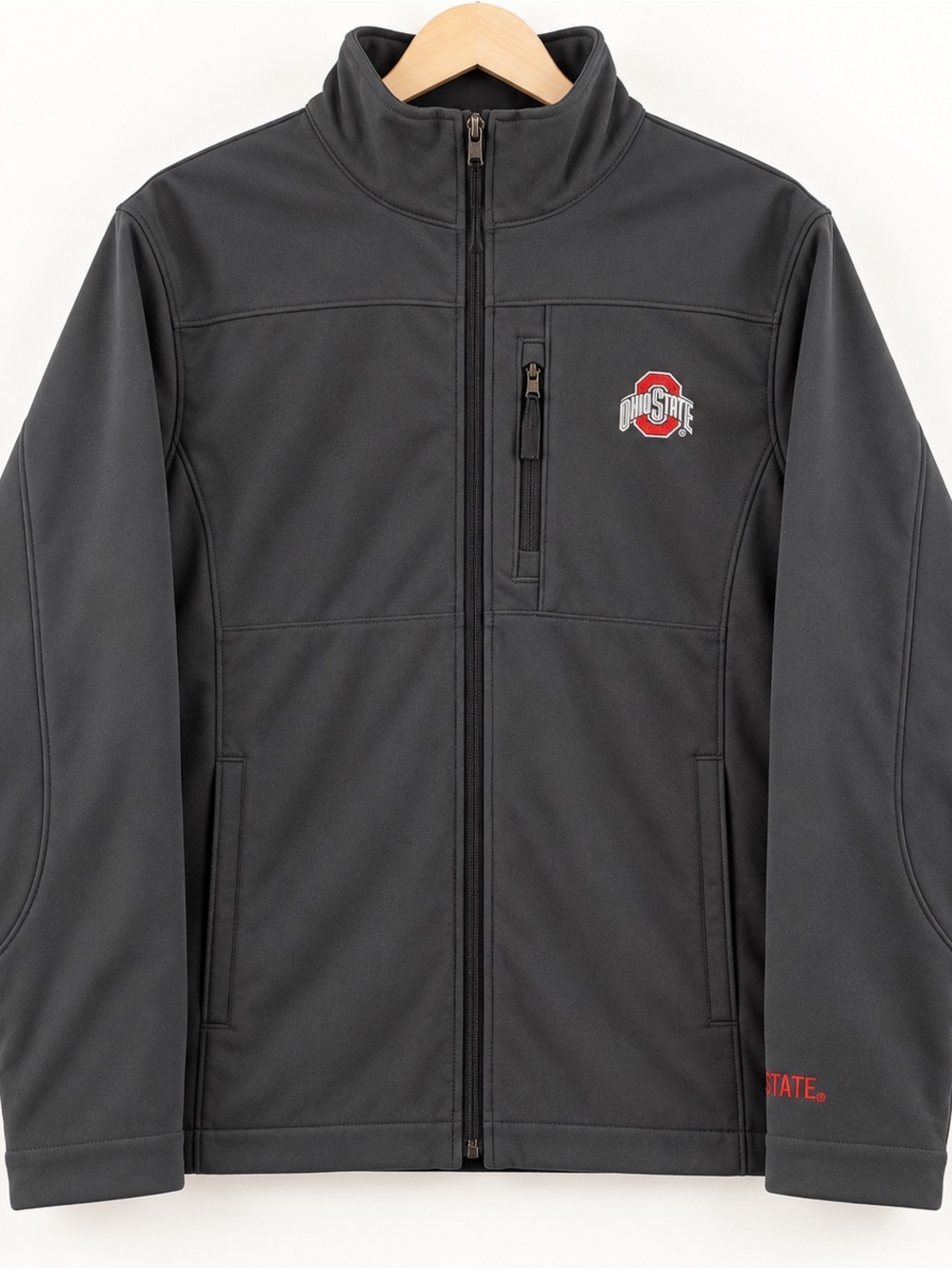 Ohio State Buckeyes Men’s XL Gray Softshell Full-Zip Jacket